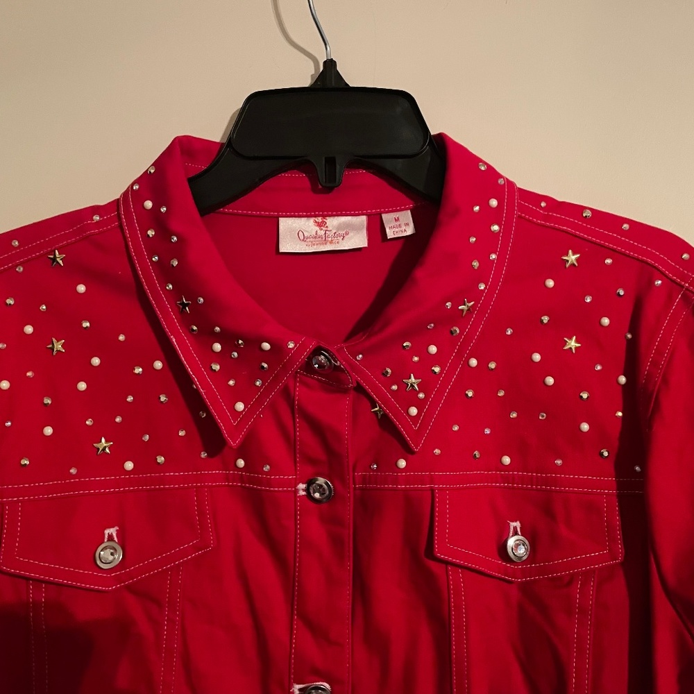 Women’s western rodeo jacket cherry red sequined